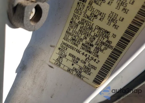 2006 Nissan Frontier Xe z USA, uszkodzony, nr VIN 1N6BD06T46C441942